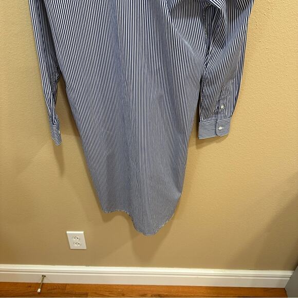 NWT Polo Ralph Lauren Blue White Striped Cotton Long Sleeve Mini Dress 6 - Picture 7 of 14